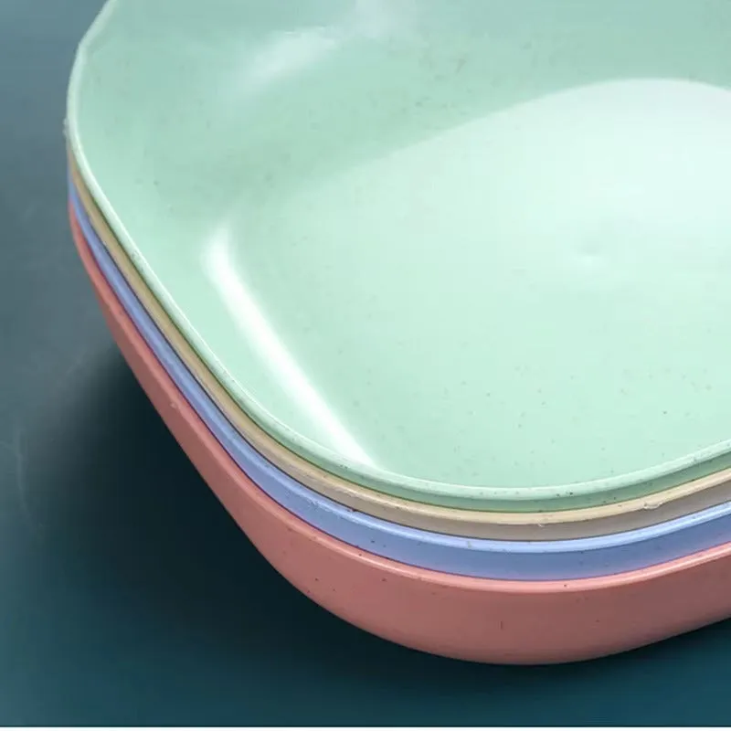 Square Dinner Plates with Holder